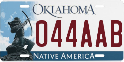 OK license plate 044AAB