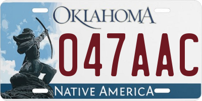 OK license plate 047AAC