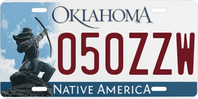 OK license plate 050ZZW
