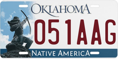 OK license plate 051AAG