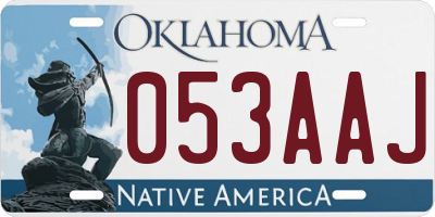OK license plate 053AAJ