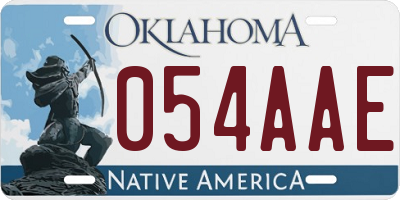 OK license plate 054AAE