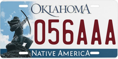 OK license plate 056AAA