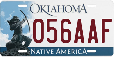 OK license plate 056AAF