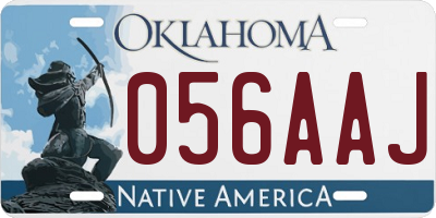OK license plate 056AAJ