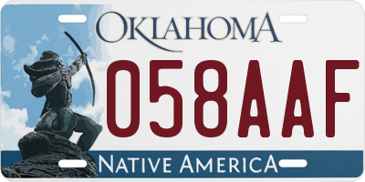 OK license plate 058AAF