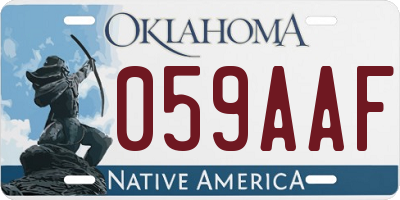 OK license plate 059AAF