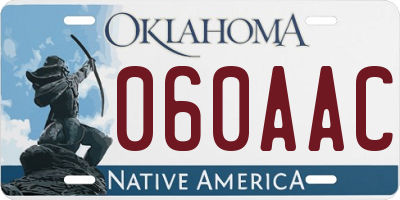 OK license plate 060AAC