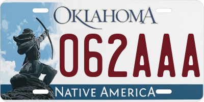 OK license plate 062AAA