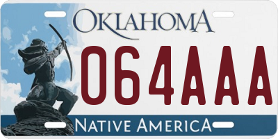 OK license plate 064AAA