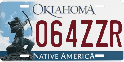 OK license plate 064ZZR