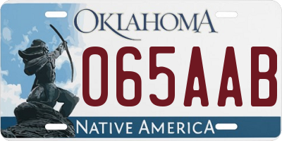 OK license plate 065AAB
