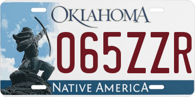 OK license plate 065ZZR