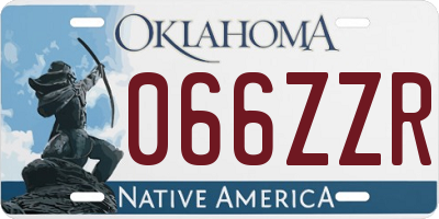 OK license plate 066ZZR