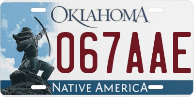 OK license plate 067AAE