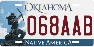 OK license plate 068AAB