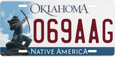 OK license plate 069AAG