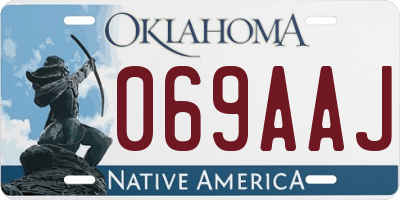 OK license plate 069AAJ