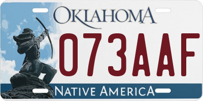 OK license plate 073AAF