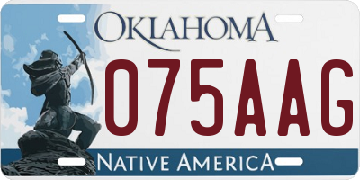 OK license plate 075AAG