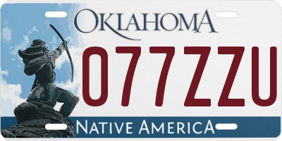OK license plate 077ZZU