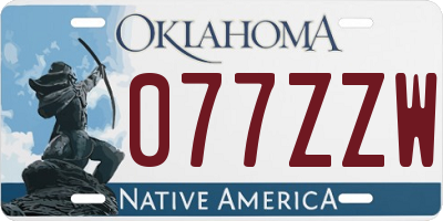 OK license plate 077ZZW