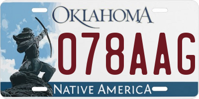 OK license plate 078AAG