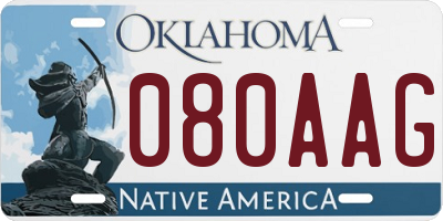 OK license plate 080AAG