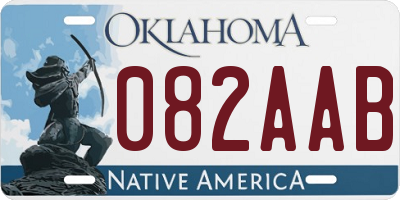 OK license plate 082AAB