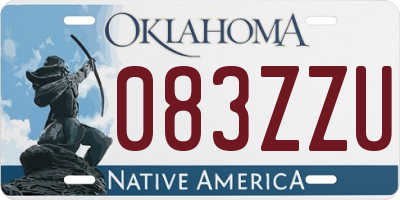 OK license plate 083ZZU
