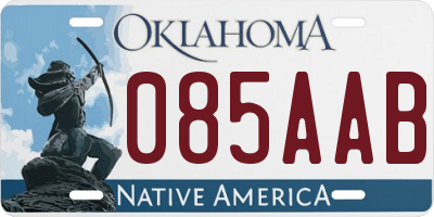 OK license plate 085AAB