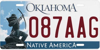 OK license plate 087AAG