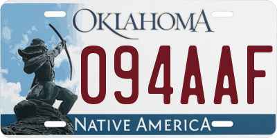 OK license plate 094AAF