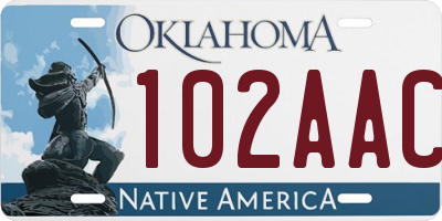 OK license plate 102AAC