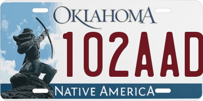 OK license plate 102AAD