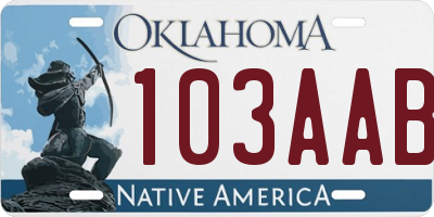 OK license plate 103AAB