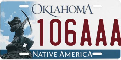 OK license plate 106AAA