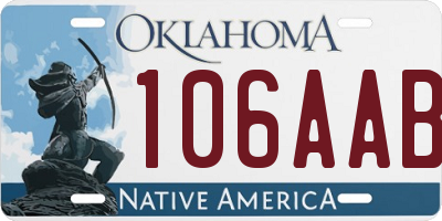 OK license plate 106AAB