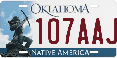 OK license plate 107AAJ