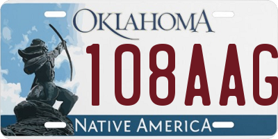 OK license plate 108AAG