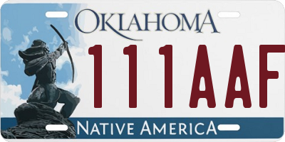 OK license plate 111AAF