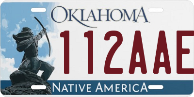 OK license plate 112AAE