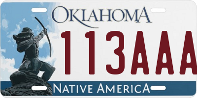 OK license plate 113AAA