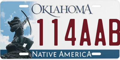 OK license plate 114AAB