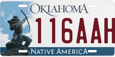 OK license plate 116AAH