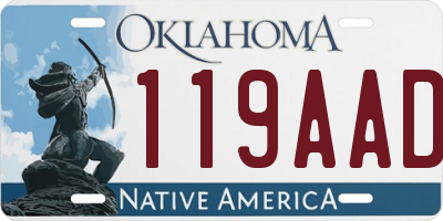 OK license plate 119AAD