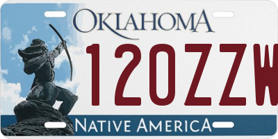 OK license plate 120ZZW