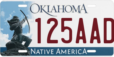 OK license plate 125AAD