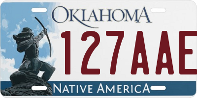 OK license plate 127AAE