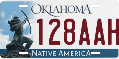 OK license plate 128AAH